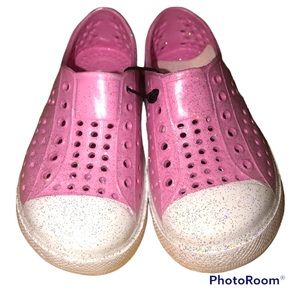 SWIGGLES Toddler Girls’ Pink Glitter Slip On Shoes Sz 5 New